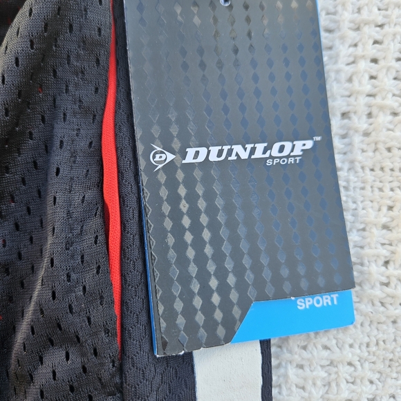 Dunlop Sports Shorts Boys Size Large 14/16 Black Red Quick to Dry Drawstring - Picture 3 of 10